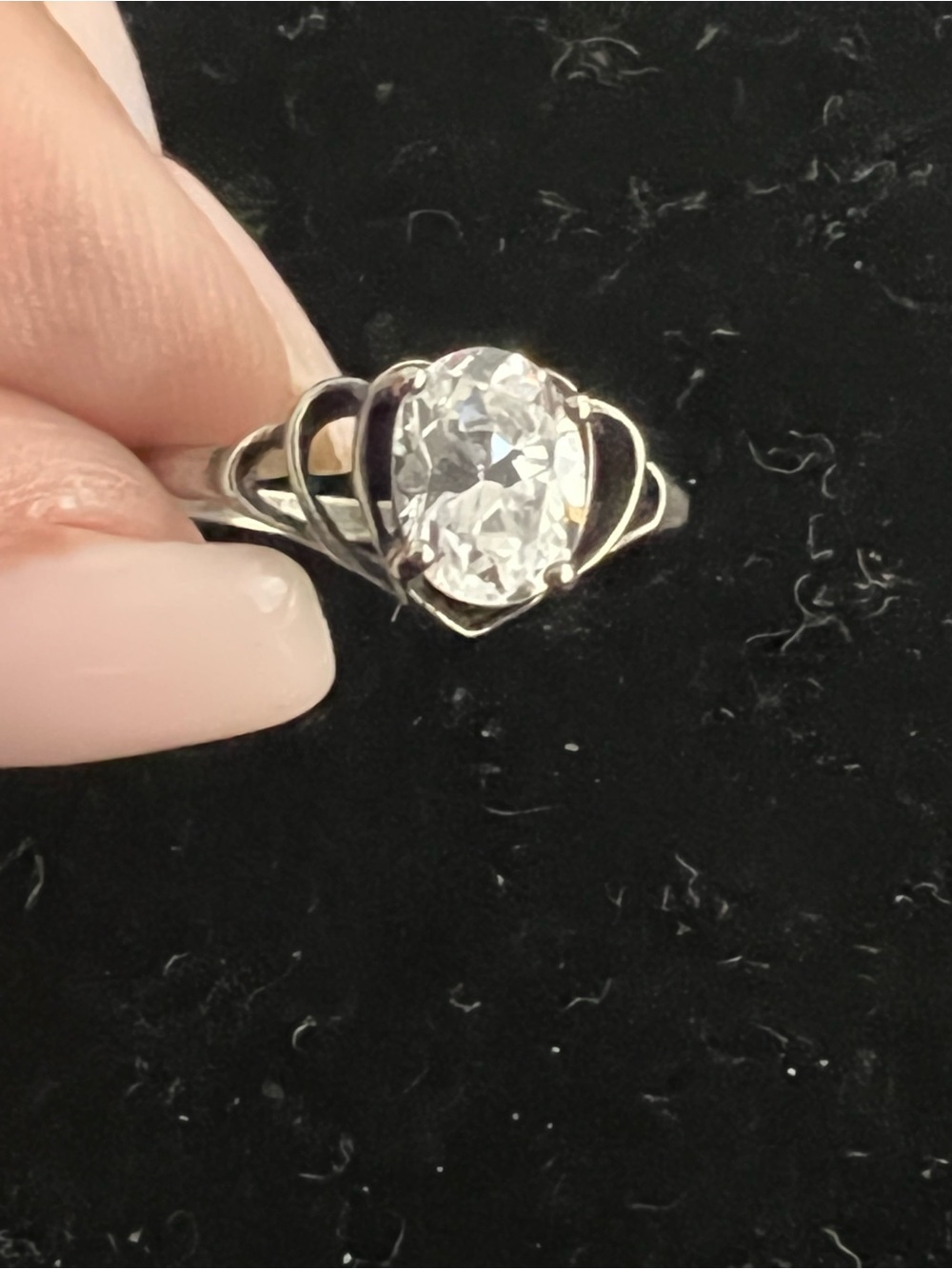 925 Sterling silver CZ solitaire ring